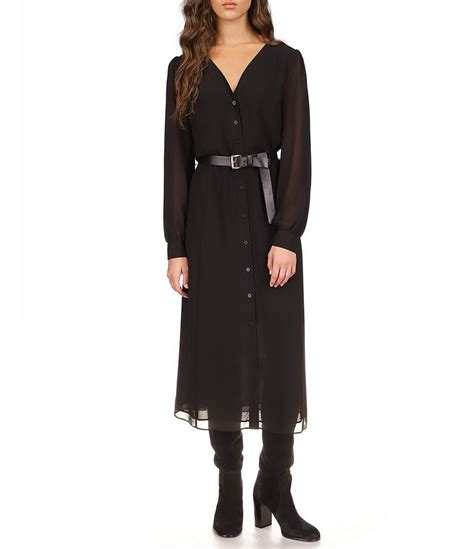 michael kors zip sleeve dress|Michael Kors georgette dress.